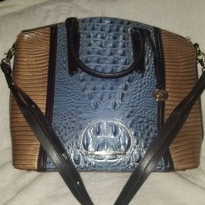 NWOT Brahmin Duxbury Satchel gold/blue